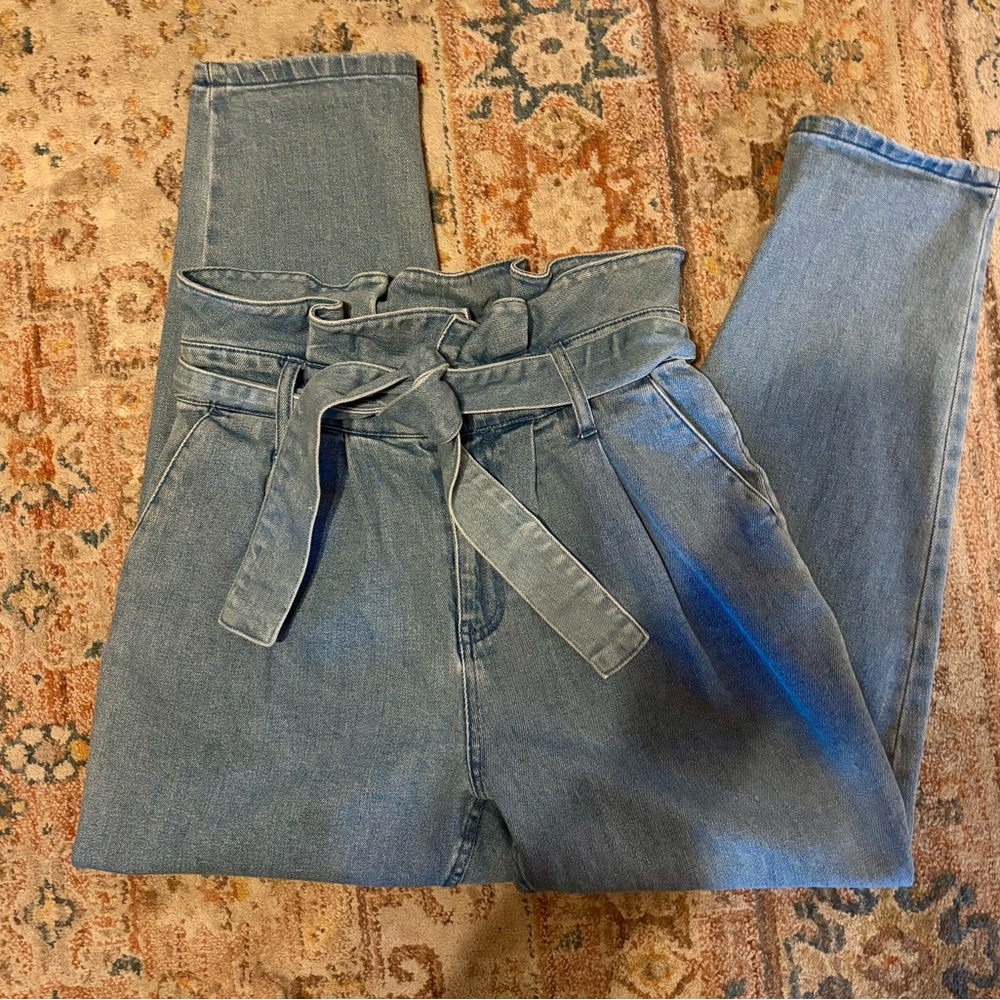 Who What Wear High Rise Belted Denim Jeans